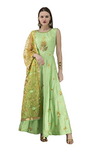green dress with dupatta