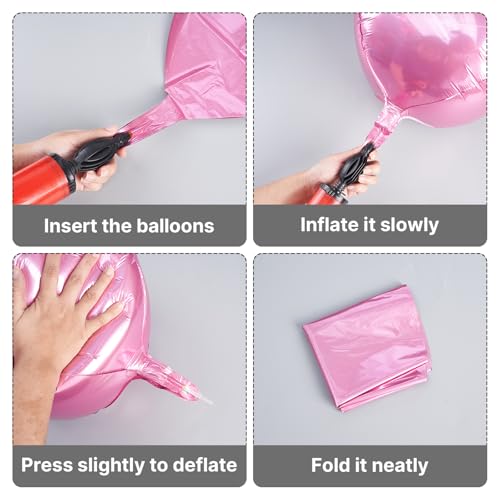 Image of PartyWoo Pearl Pink Large Round Giant 4D Jumbo Foil Balloons 6pcs 22 Inch