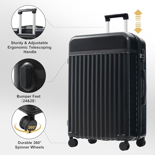 image for Merax Luggage Sets 3 Piece, Durable Hardshell Suitcase with Double Spi
