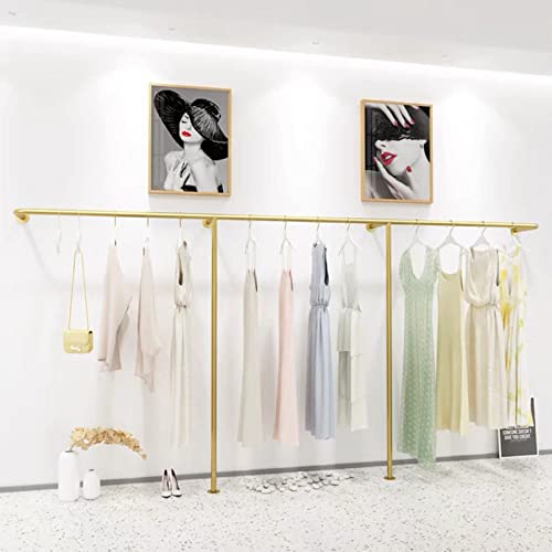 Tringle de magasin de vêtements dorée pour concept store chic