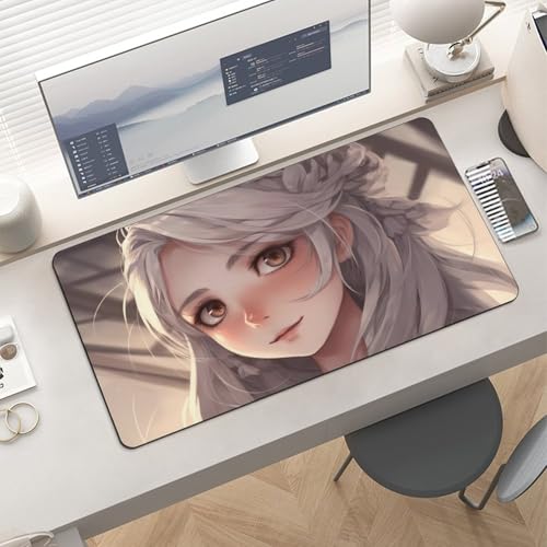 Protector de escritorio White Hair Anime goma blanco 30x60cm miniatura 6
