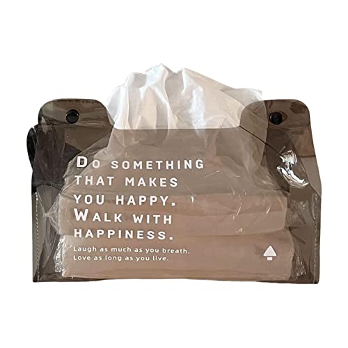 Peosevi Soporte para Caja de pañuelos - Bolsa de Toalla de Papel Simple con diseño de Hebilla Superior - Caja de pañuelos para Sala de Estar, Caja de Papel de Almacenamiento Plegable de Escritorio