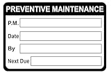 200 calcomanías de mantenimiento preventivo para máquinas y equipos de 2 x 3 pulgadas