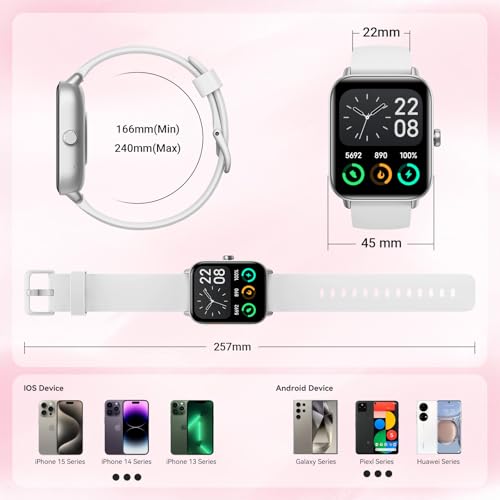 Fitness Tracker- [Alexa Built-in & Answer/Make Calls], 1.91" Smart Watch with Heart Rate/Blood Oxygen/Sleep Monitor, Step Counter Fitness Watch with 100 Sports Modes, IP68 Waterproof for iOS Android - Thumbnail 7