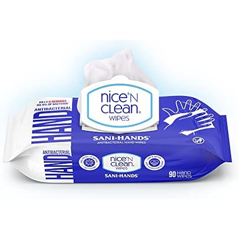 Nice 'N CLEAN Sensitive Skin Wet Hand Wipes 90ct (8-Pack) | Infused with Aloe | Hypoallergenic Wipes More Effective than Gel Cover