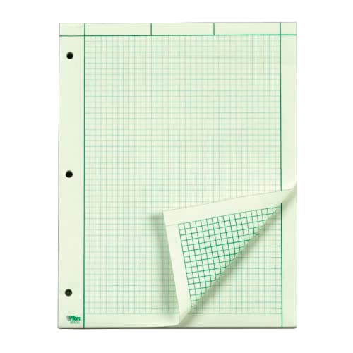 TOPS Engineering Computation Pad, 8-1/2" x 11", Glue Top, 5 x 5 Graph Rule on Back, Green Tint Paper, 3-Hole Punched, 200 Sheets (35502) - Thumbnail 2