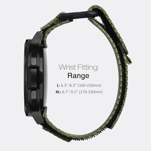 Nereides Band Compatible with Watch 3 45mm/Watch 46mm/Gear S3 Frontier/Classic, 22mm Nylon Sport Replacement Strap for Men Women (Army Green,L)
