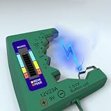 Lagomloot Tester digitale per batteria con display LCD per batterie AA, AAA, C, D, N, 9V, SR44 e LR44, strumento diagnostico compatto, 45 g, corpo in ABS