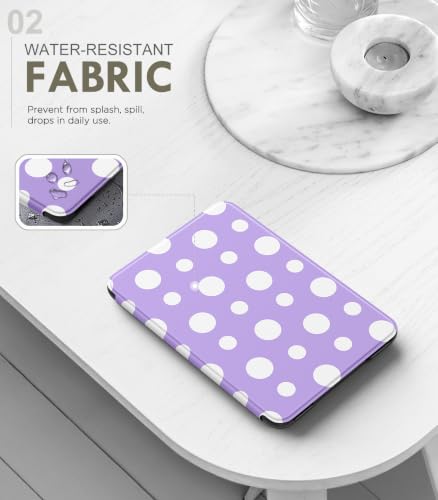 Image of MoKo Case for 6 inch Amazon Kindle Basic 11th Gen 2024 /2022, Lilac with Dots