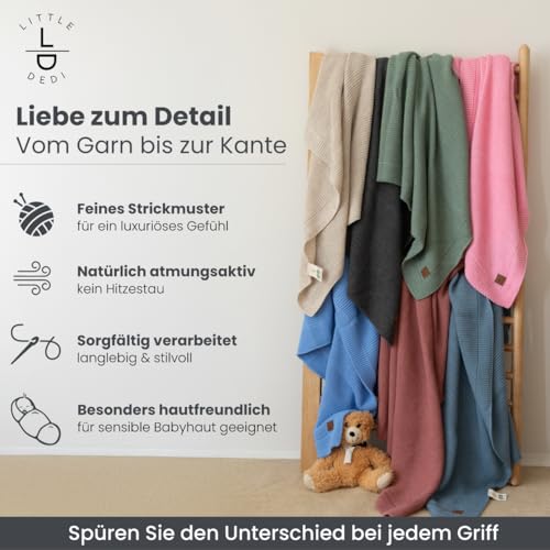Image of Soft Knit Baby Blanket 30x40 in, Graphite - Oeko-Tex Certified, Breathable Swaddle & Receiving Blanket for Newborns, Crib & Stroller, Machine Washable