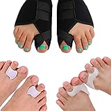 Lejero Bunion Corrector Kit for Men & Women - 6pcs Gel Toe Separators & Orthopedic Bunion Splint, Hallux Valgus Brace, Bunion Cushions & Pad, Toe Spacers, Tailors Bunion Corrector for Girls (Medium)