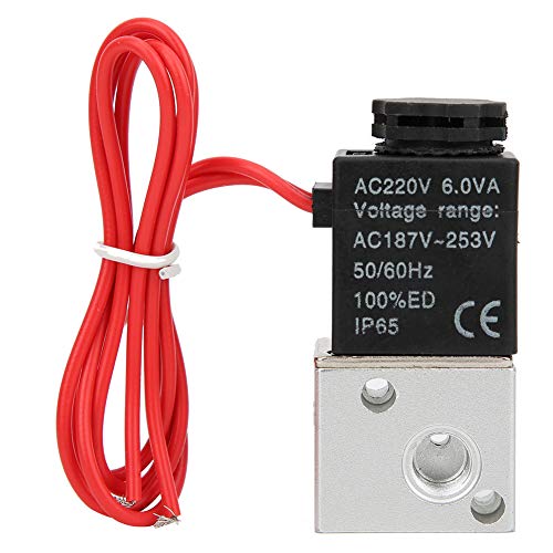 Direktwirkendes Magnetventil Wasser Luft Öl 2-Positionen 3-Wege-Gehäuse aus Aluminiumlegierung Pneumatikventil Luftventil G1/8in(220V)