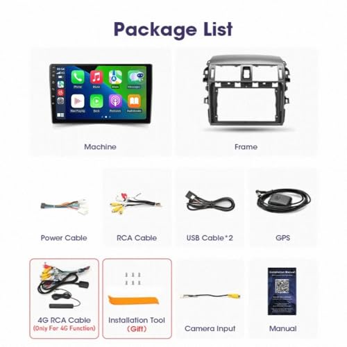 Navegador GPS para Toyota Corolla 2006-2013 con manos libres Bluetooth 7