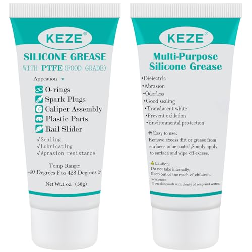 KEZE Silicone Grease Automotive PTFE Lubricant Sliding Glass Door Grease Tube 92003 Lube for...