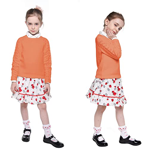 Image of Kid Nation Girls Sweaters for Teen Girls Toddler Girl Cute Knit Crewneck Pullover
