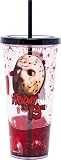 Spoontiques Friday the 13th Horror Tumbler, 20oz - Liquid Filled Acrylic Cup with Straw - Locking Lid with Straw, Double Wall Insulated, BPA Free