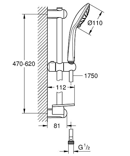 Grohe Euphoria 110 Duo - Conjunto de ducha (600 mm) con dos tipos de chorro (Ref. 27230001)