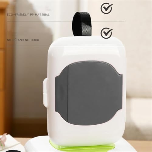 1Pc Travel Wipe Holder Reusable Wet Wipe Container Box Strollers Hanging Dispensers Refillable Wipe Case Safe Wet Storage Wipe Holders Wipes and Holders(Gray)