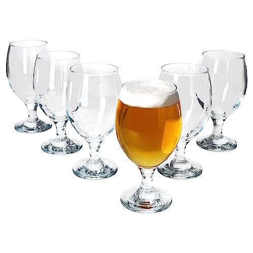 MamboCat Lot de 6 verres à bière coupe 350 ml I 6 personnes I Verre à bière avec pied I Verre à bière public transparent I Idéal pour pils, bière claire ou foncée, Craft Beer & Co I Passe au