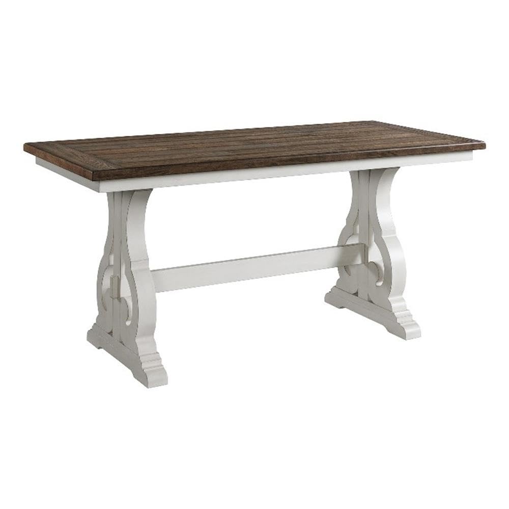 Amazon.com - Drake Counter Table, Rustic White & French Oak - Tables