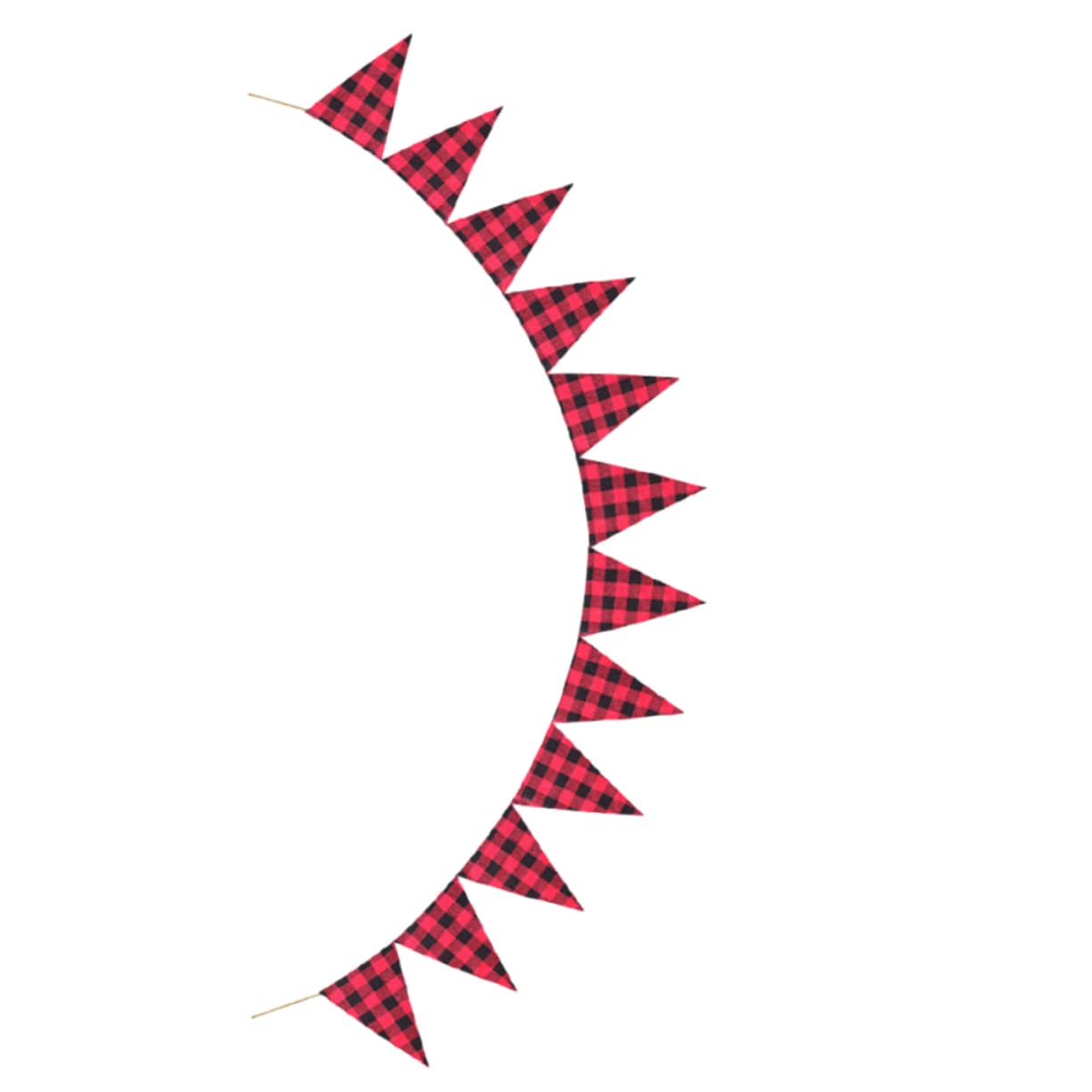 Abaodam 3piezas Banderín Decorativo De Triángulo Diseño Cuadros Rojos y Negros Para Fiestas y Celebraciones Al Aire