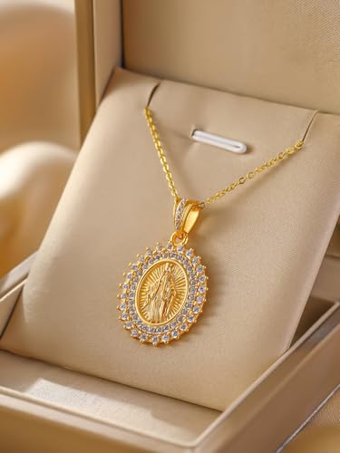 Virgin Mary Necklace for Women 925 Sterling Silver Mother Mary Necklace Catholic Gifts2