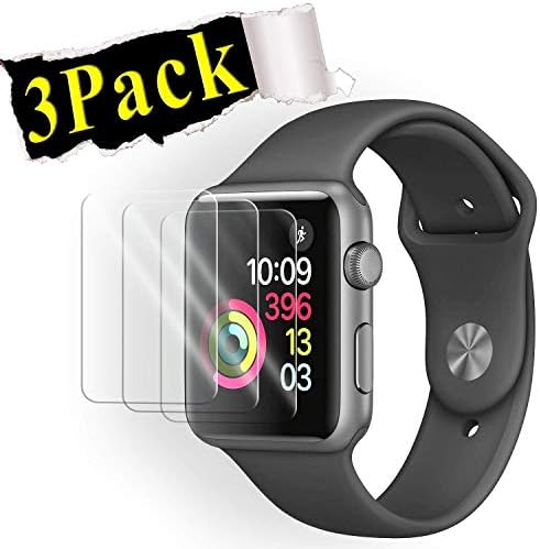 (3Pack) for iWatch Screen Protector 38mm, for iWatch Tempered Glass Screen Protector, Anti-Scratch Scratch Resistant Scratch-Proof Screen Film Compatible with Apple iWatch 38mm Series