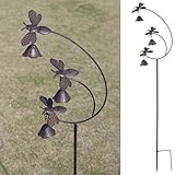 Gardens Metal Bees with Bells for Outside Garden Art,Decorative Garden Stakes