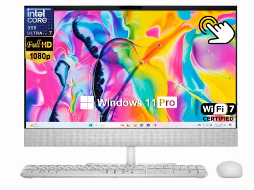 Image of Dell 24-Inch All-in-One Desktop Computer - Intel Core Ultra 7 355 AI PC (Copilot+), 23.8 inch FHD Touchscreen Display, 16 GB DDR5, 1 TB SSD, Wi-Fi 7, Windows 11 Pro, Keyboard & Mouse, Touch Pen Support