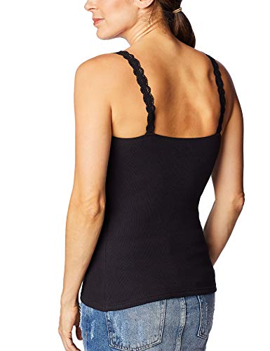 Camiseta regata com renda, Hering, Feminino, Preto, M