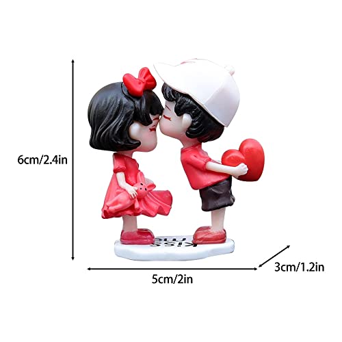 Ornamento de casal de carro, adesivo beijo casal painel decoração dos desenhos animados acessórios i