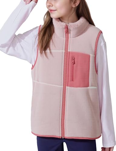 Happy Cherry Boys Girls Polar Fleece Vest Warm Zip up Sleeveless Jacket for Winter Fall