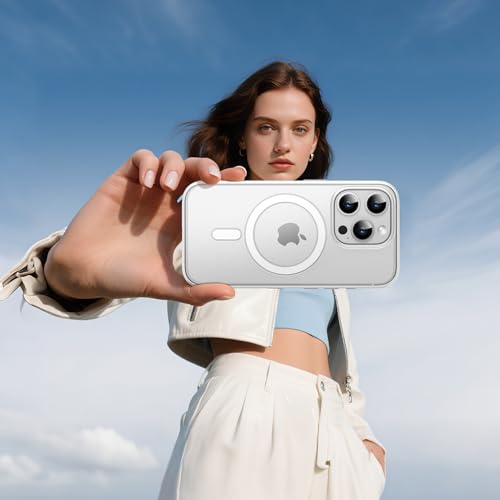 Coque iPhone 16 Pro Max premium rigide transparente avec finition blanche épurée