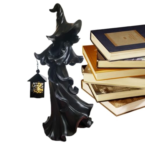 Sorcière d'Halloween avec lanterne pour décoration de fête et jardin extérieur