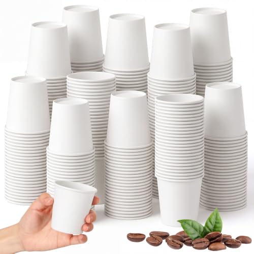 Acellegic 100 Pack 6oz Mini Espresso Coffee Cups Disposable, White Paper