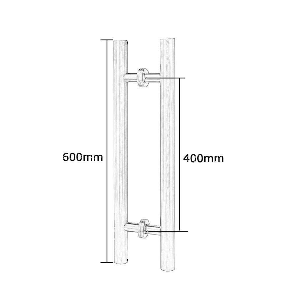 Tirador de puerta de cristal de acero inoxidable para oficina, manija de puerta de granero, 8 tamaños (500 x 300 mm)