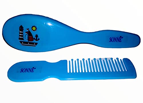 Kit Pente e Escova para bebê BARCO, Sonne, AZUL
