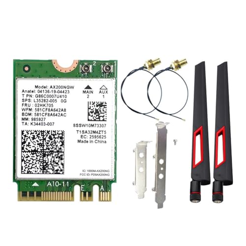Akfldms AX200NGW WiFi 6 Card+ 10DBI Antenna 2.4GHz/5Ghz Dual Band WiFi Adapter Bluetooth 5.2 2974Mbps Wireless Network Card for 10/11