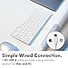 Macally USB Wired Keyboard for Mac and Windows PC - Plug and Play Apple Keyboard with 78 Scissor Switch Keys and 13 Shortcut Keys - Compact & Small That Saves Spaces and Looks Great - White