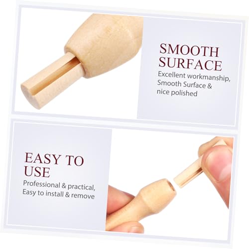 Image of Wakauto 10Pcs Poking Felting Needle Pen Wooden Punch Handles,Cross Stitch Felting Needle Handles Wool Felting Supplies Embroidery Needle Handles Replacement