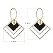 SinglinArt Black Earrings for Women Gold Plated Dangle Drop Fashion Geometric Statement Jewelry
