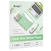 Koala 95% Clear Sticker Paper for Inkjet Printer - Waterproof Printable Vinyl Sticker Paper - 8.5x11 Inch, 15 Sheets, Transparent Glossy - Easy to Use for DIY Personalized Decals