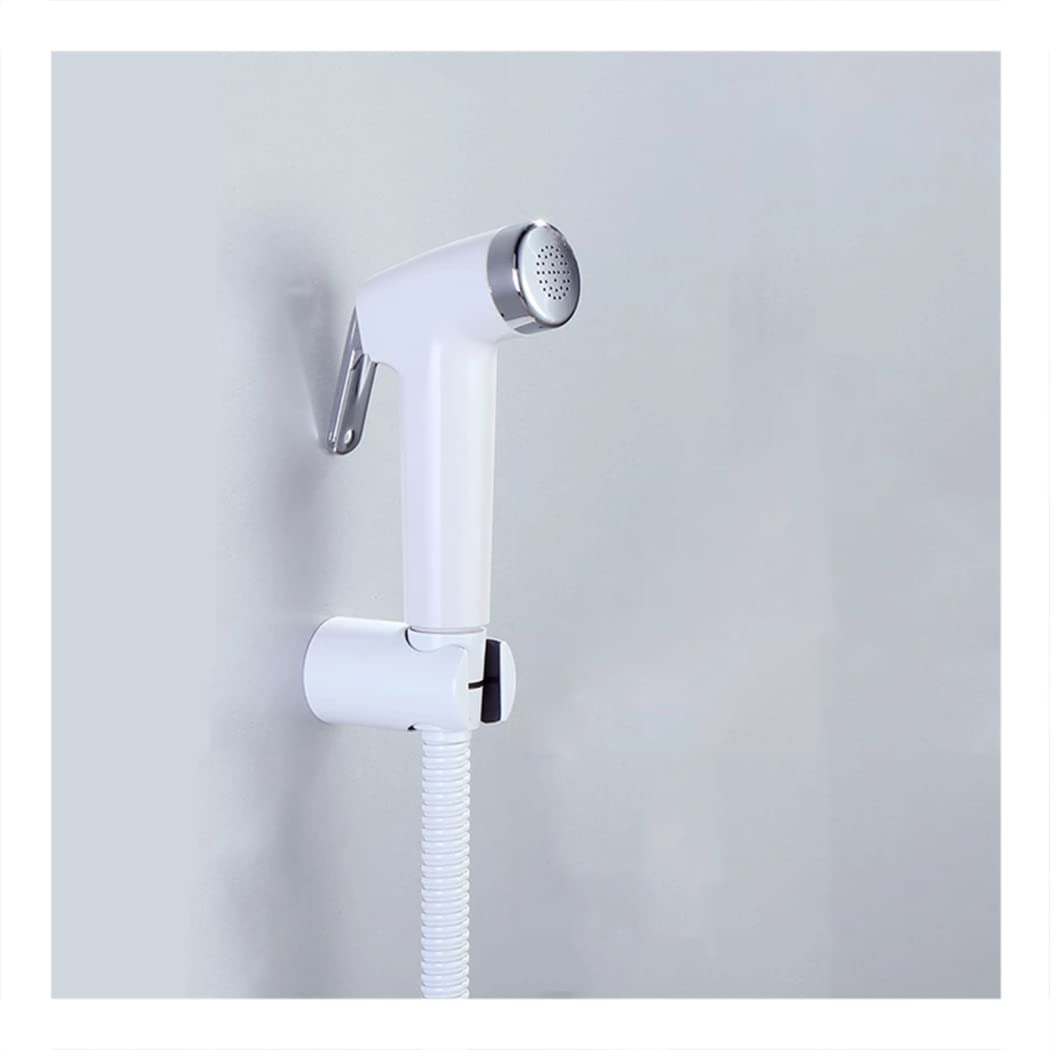 Grifo de bidé para inodoro shattaf con ducha de mano blanca y válvula de latón macizo