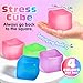 4 Pack Stress Cube, Slow Rising Ice Cube Stress Balls for Adults Kids, Sensory Fidget Toy for Anxiety Relief, Square Shape Squishy Balls for Classroom Prizes, Nice Cube Squishy for Party Favors