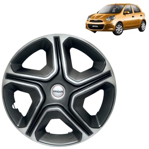 Image of Prigan Micra (XL (O) CVT only) Grey Silver Wheel Cover 15 inch for Micra (Set of 4 Pcs) (Press Fitting) Model Name- Nexon Grey Silver 15