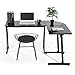 GreenForest L Shaped Desk Glass Corner Computer Gaming Desk 3-Piece Workstation PC Laptop Table for Home Office,Black