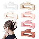 Ptrin Lot de 6 pinces à cheveux carrées pour femme   Antidérapantes   Tendance   Maintien solide   Pour cheveux fins   Couleurs macarons