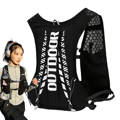 Mochila de hidratación, mochila de agua de senderismo, 5 l para mujeres y hombres, mochila de agua para senderismo, equipo deportivo con de humedad con rayas reflectantes para deportistas