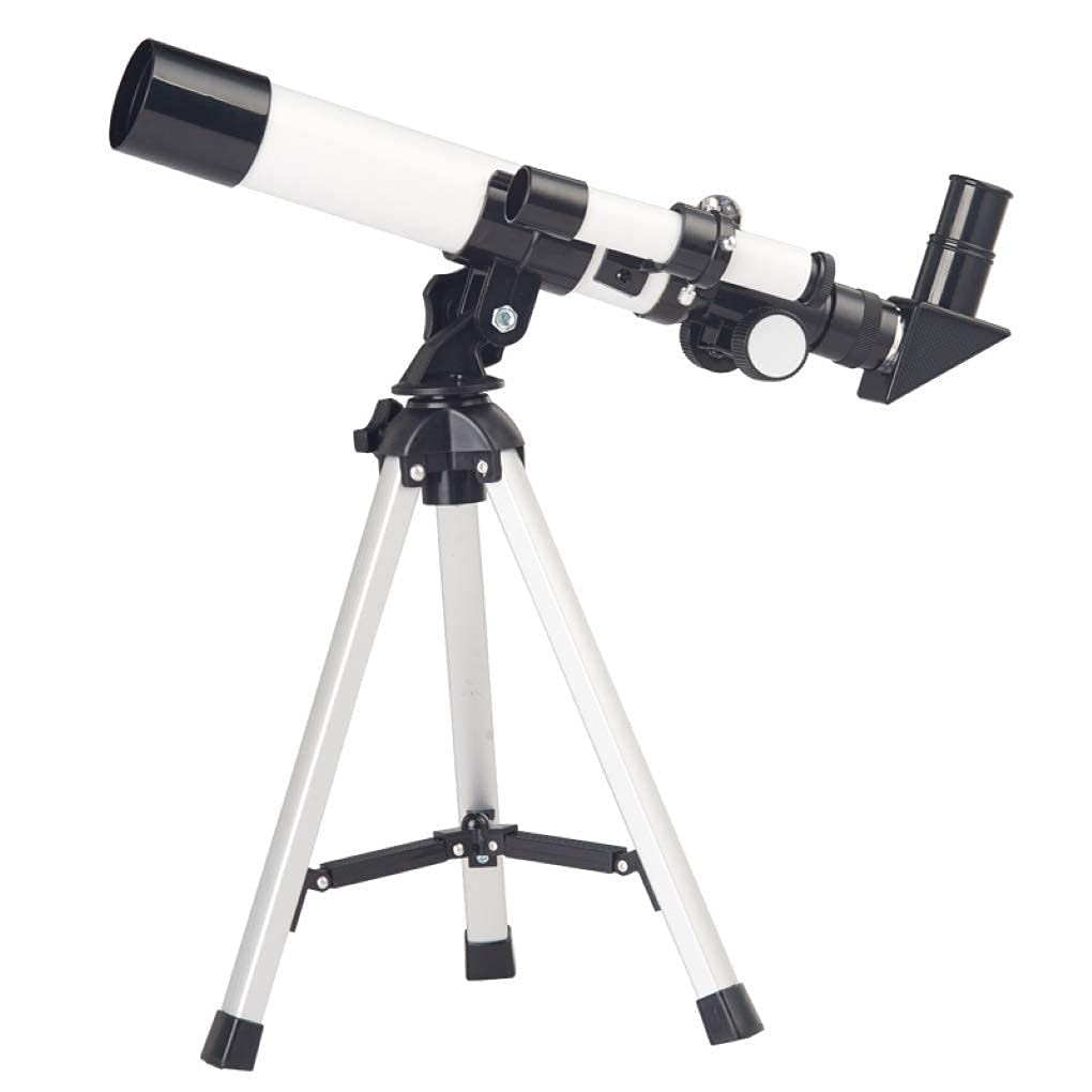 Telescopio para Principiantes para astronomía, Refractor de Apertura de 40 mm, monocular de Cielo de Vidrio Totalmente Recubierto, monoscopio para niños, telescopio Espacial Compacto, Blanco