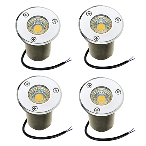 WZYJLyds Faretti LED da Incasso per Pavimento Esterno 3W Faretto Incasso Segnapasso IP67 Impermeabile per Giardino, Esterno, Terrazzo(Warm White Light,220V)